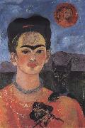 Frida Kahlo Self-Portrait with Diego on My Breast and Maria on My Brow oil on canvas